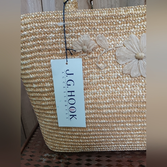 Vintage NOS J.G.Hook STRAW PURSE TOTE JG HOOK - Picture 6 of 9